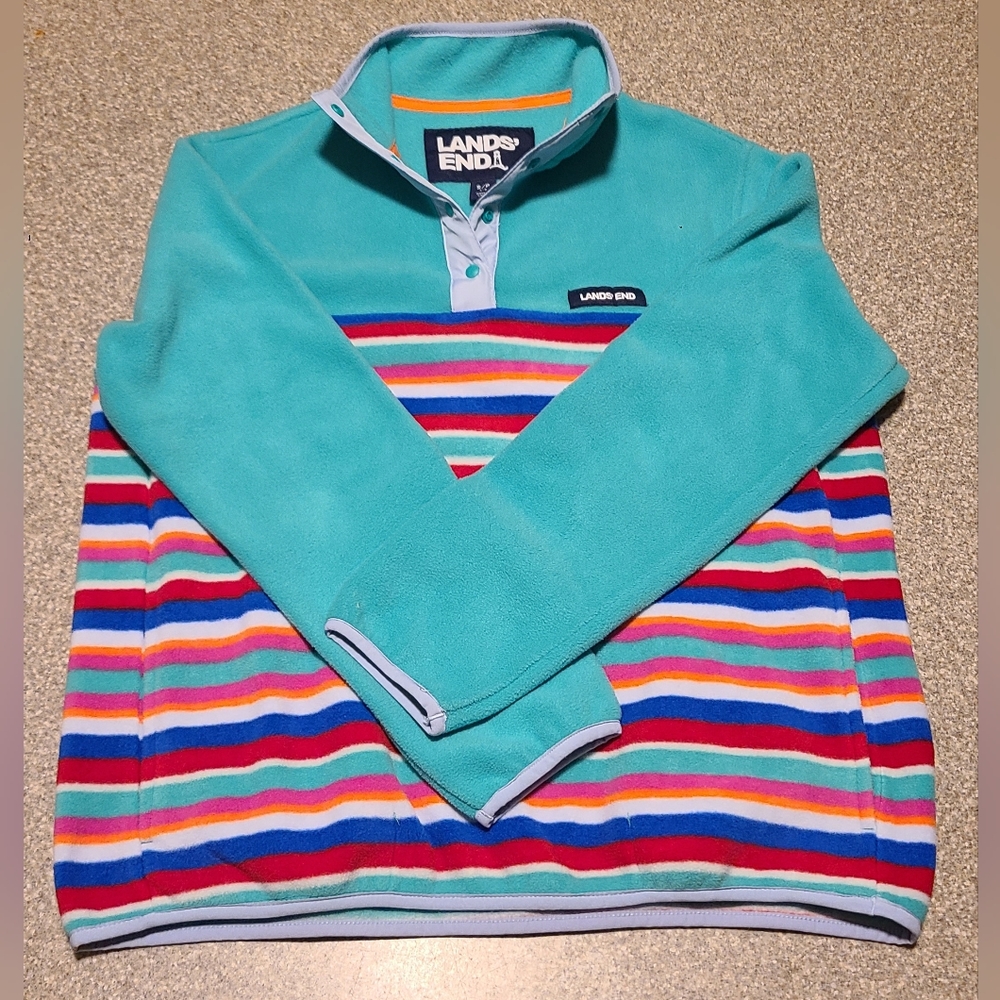 Womens lands end snap front fleece